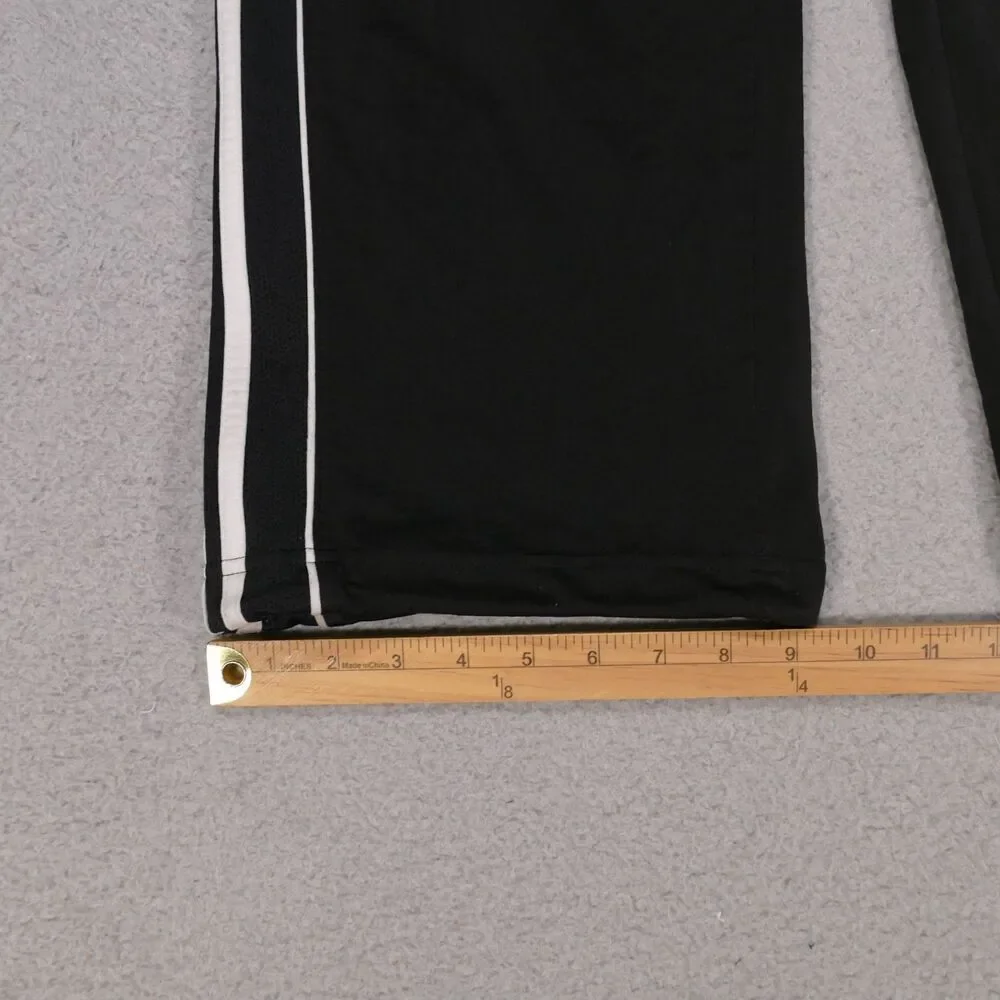Adidas Track Pants Black/White 3 Stripe Hip Hop y2k Baggy Skate Size S (30x29)